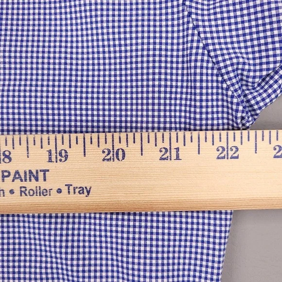 Mizzen + Main Shirt Mens XL Trim Fit Blue Gingham Plaid Spinnaker Collection USA - Picture 8 of 12